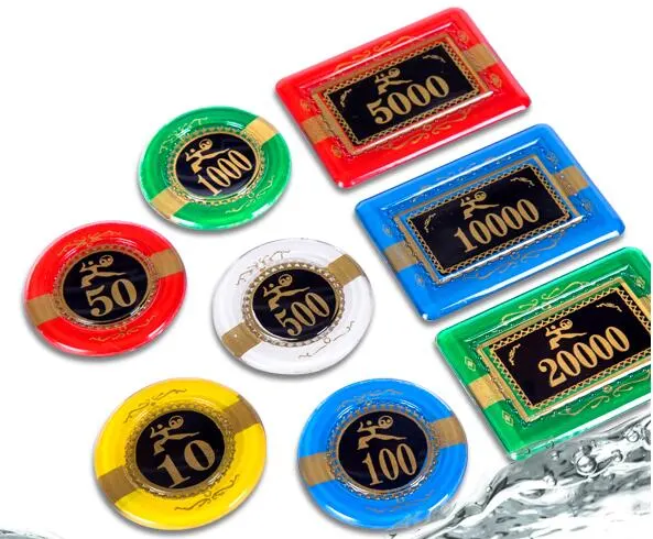 Poker Chips Poker Plaque Acrylic Crystal Poker Chips