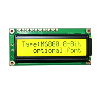 Producto estándar Chip incorporado Pantalla de cristal líquido monocromática de 16x2 caracteres